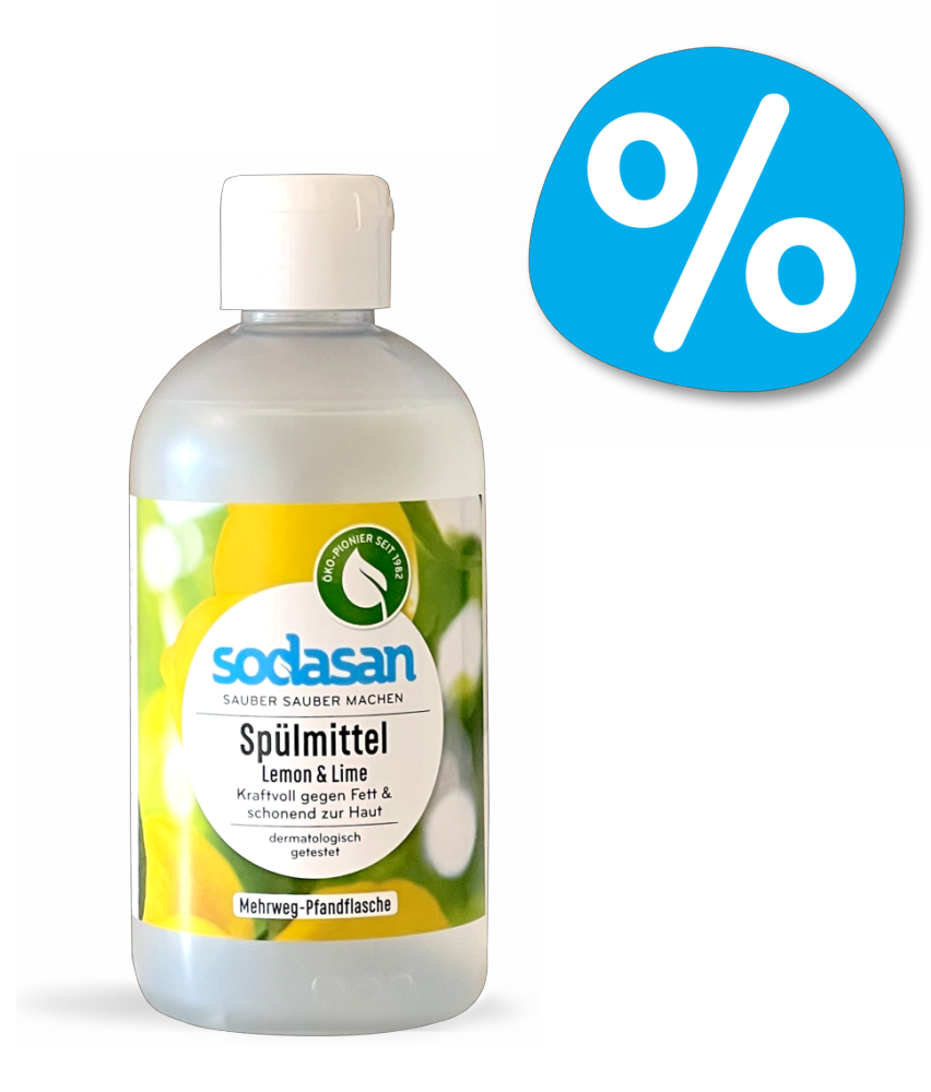 6 x 300ml Spülmittel Lemon-Lime in zerooo Mehrweg-Pfandflasche