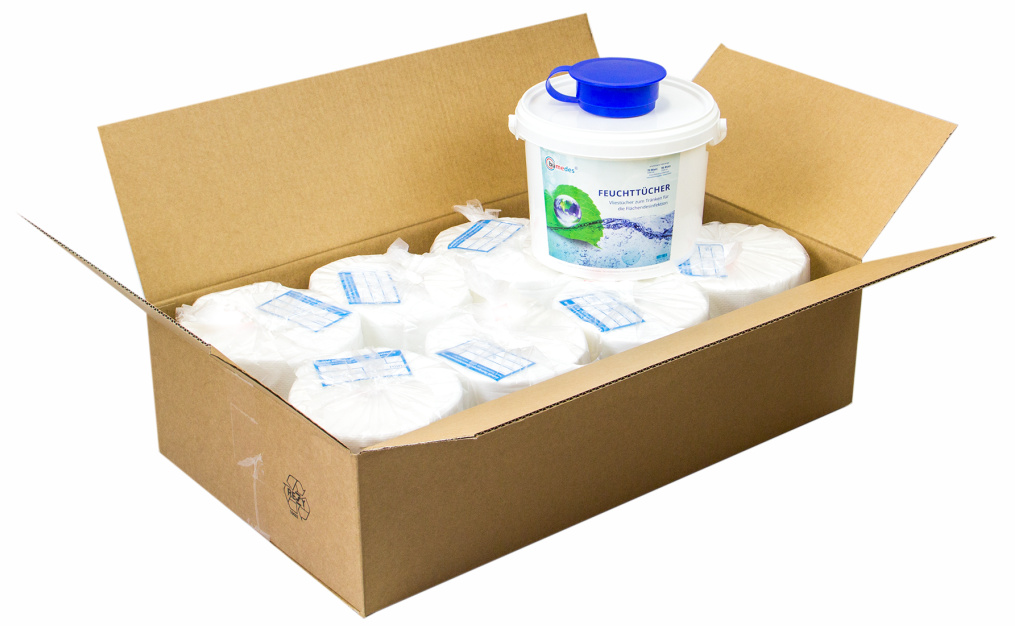 Desinfektionstücher Wipes Vliesrolle Set 8x90 Blatt + 1 Eimer
