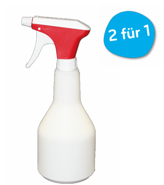 2 für 1 Leersprayer 500ml weiss/rot