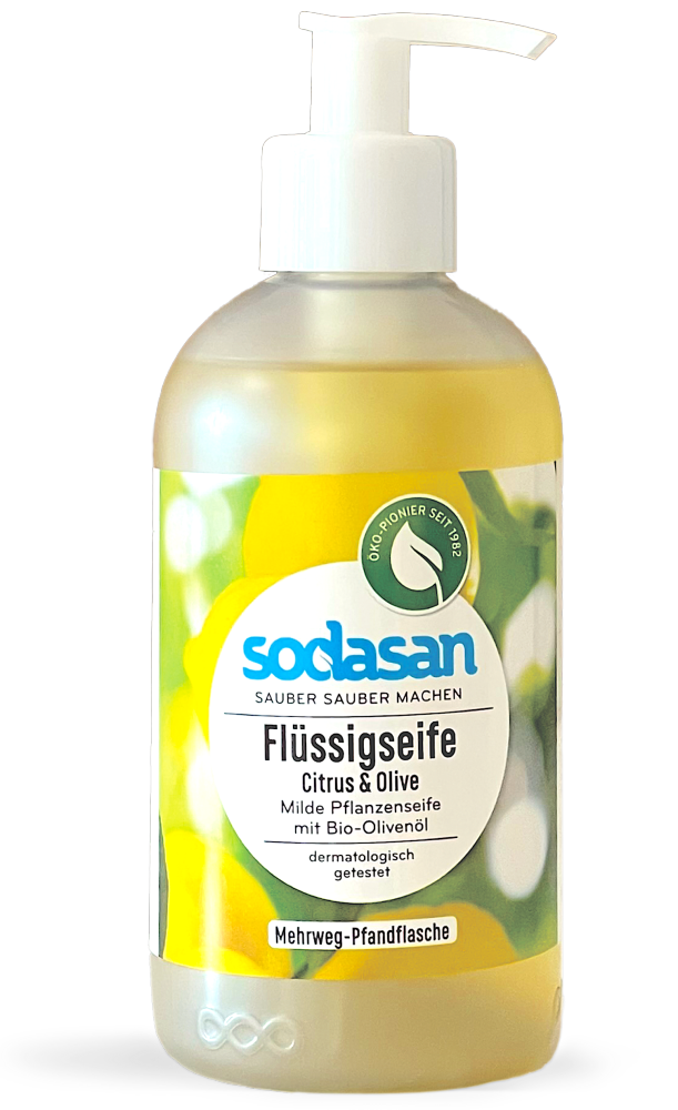 6x300ml Flüssigseife Citrus-Olive in zerooo Mehrweg-Pfandflasche