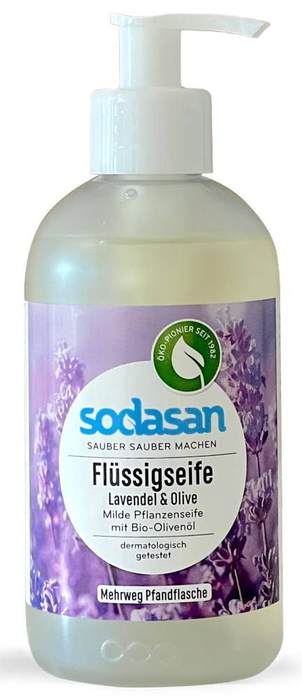 6x300ml Flüssigseife Lavendel-Olive in zerooo Mehrweg-Pfandflasche